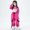 Traje de danza jazz para niñas Traje de ombligo alto de cintura alta para primavera y verano ropa infantil para pasarela estudio fotografía