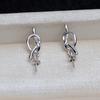 Aretes de nudo de plata S925 para mujer, cabello fetal 7-12, joyería de perlas, accesorios hechos a mano para bricolaje 4018