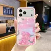 Peixe koi estilo chinês e flor de lótus pintura a óleo fluida cor fantasia capa de celular de silicone líquido com sensação de pele para iPhone 18 Pro Apple 16P