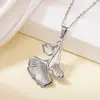 Tohm Colgante de Acero Inoxidable Sencillo Hoja de Ginkgo Transfronterizo Accesorios para Mujer Verano Gama Alta Chapado en Oro Real Collar Antidesvanecimiento