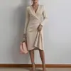 2026 Verano Nuevo Ropa de Mujer de Comercio Exterior Europeo y Americano Vestido Elegante de Color Sólido Francés de Moda