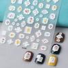 Serie japonesa y coreana relieve lindos stickers de uñas 5d Hueco tridimensional Boda de novia encaje para uñas stickers marco de fotos mayoreo