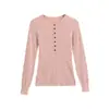 2026 Nuevo Hermoso Suéter de Punto Rosa Estilo Coreano para Mujer, Corte Ajustado, Adelgazante, Top de Manga Larga para Principios de Otoño