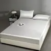 Sábana Bajera Ajustada de Seda de Hielo de Verano Cubierta de Cama de una Pieza Modelo Nuevo 2026 Color Sólido Envoltura Completa Individual Cubierta de Cama Refrigerante Protector de Colchón a