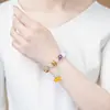 Pulsera Multicolor de Cristales Naturales de Dieciocho Cuentas Multi-Tesoro Multi-Bendición Pulsera de Cuentas Budistas Creativas Culturales de Lugares Escénicos Templo para Mujeres