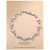 Pulseiras Coloridas Personalizadas de Zircônia Europeias e Americanas, Venda Quente Transfronteiriça, Joias de Mão Femininas de Alta Moda e Versáteis, Atacado de Fábrica