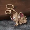 Llavero de elefante con pedrería más vendido transfronterizo, colgante accesorio para coche de metal, regalo de llavero creativo estilo coreano