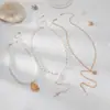 Joyería Transfronteriza Europea y Americana, Collar con Colgante de Cruz de Caracola Estilo Festivo, Cadena para Clavícula con Perlas y Cuentas de Verano para la Playa