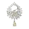 Broche de Flor Casual, de Moda, Incrustado con Diamantes de Alta Gama, Retro, Elegante, Colgante de Borla, Joyería de Broche Corsage Ecológica