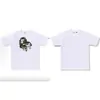 2026 Nueva Marca de Moda Bape Cabeza de Mono Peso Pesado Manga Corta Corte Holgado Unisex Camiseta para Pareja Estudiante