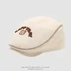Boina casual para niños de exterior, nueva gorra de oso feliz a rayas, sombrero de sol estilo letras