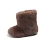 Botas Cálidas de Piel Estilo Coreano para Niños 2026 Invierno Nuevas Botas de Nieve para Niñas Zapatos Gruesos de Algodón para Niños Botas de Algodón para Bebé
