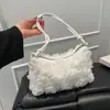 Bolso de Banquete para Mujer de Malla Rosa Nueva Moda Bolso de Axila Pequeño Fresco Simple Bolso de Hombro Bolso de Mano con Flores
