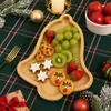 Bandeja para árbol de Navidad, plato dividido de bambú, vajilla temática para fiestas, plato de postre y fruta para hotel, plato de campana de Navidad
