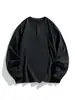 Camiseta de manga larga de algodón puro para hombre, holgada y sencilla, con cuello henley, top casual liso para primavera y otoño