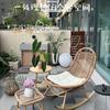 Estilo Nórdico Celebridad de Internet Silla Mecedora para Adultos Sillón Silla Perezosa Silla Individual Silla de Exterior de Mimbre Silla Mecedora de Mimbre Silla de Ocio