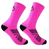 Calcetines de Ciclismo, Calcetines Deportivos de Media Pantorrilla con Motivo de Bicicleta Tejido