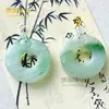 Colgante de Jade Verde Natural de Tianshan de Xinjiang S925 con Patrón de Flor Flotante, Colgante de Calabaza Ruyi de Nubes Pacíficas y Nubes Auspiciosas de Jade Verde de Tianshan al por Mayor
