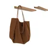 Bolso de Lona de Moda de Corea del Sur Bolso de Hombro para Mujer Artístico Estudiantil Combinable Portátil de Gran Capacidad Bolsa de Compras