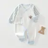 Mameluco de Mariposa para Recién Nacidos, Ropa Nueva de Algodón Puro Estilo Monje para Bebés de 0 a 3 Meses, Mameluco de Una Pieza con Cierre de Lazo para Bebé