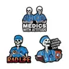 Broche Divertido de Calavera Médica Insignia Metálica Divertida para Doctor Enfermera Diseño de Nicho Pin de Decoración para Lugar de Trabajo Ropa