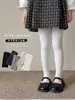 Frete grátis em leggings quentes forrados com fleece de garra de dragão para meninas, coleção outono/inverno 2026, cor sólida, fleece fino, atacado para meias de dança de meninas