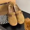 Zapatos de mujer sin cordones con doble hebilla para primavera/otoño, nuevo estilo Birkenstock, casual y a la moda, corte profundo, 2026, con aumento de altura interno, doble uso