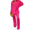 2025 Amazon Plataforma Independiente Ropa de Mujer Transfronteriza Europea y Americana Lista de Deseos Holgado Casual Conjunto de Pijama Estilo Femenino para Viajar