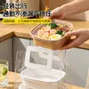 Caixas quadradas de papel kraft para salada de frutas, para viagem e marmitas, descartáveis, de grau alimentício, espessadas, disponíveis para atacado