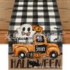 Bandeira de Mesa de Halloween Transfronteiriça Fantasma Anão Abóbora Decoração de Mesa Festiva Isolante Antiderrapante Bandeira de Mesa de Linho Atacado