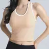 Chaleco de Yoga sin Costuras con Almohadillas Integradas en el Pecho, Chaleco Deportivo para Mujer, Tejido de Nylon de Alta Elasticidad, Chaleco Fitness Estilo Lulu para Mujer