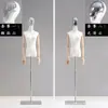 Accesorios de maniquí para tienda de ropa, cabeza humana dorada y plateada para mujer, soporte de cabeza de cuerpo entero, medio cuerpo, media cara, soporte de exhibición, maniquí de cuerpo entero para vestido de novia