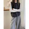 Nuevo Estilo Otoño/Invierno 2026 Chaleco 100% Lana para Mujer, Versión Coreana, Suéter de Cachemira Color Sólido, Chaleco Base de Punto Versátil