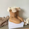 Primeiro Encontro Ji Zeng Gao Uso Dupla Face Solado Grosso Peludo Com Forro de Veludo Espesso Acolchoado Quente Sapatos de Algodão Cinza Cano Alto Botas de Neve Femininas Inverno Novo Estilo