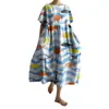 Amazon Transfronterizo 2026 Verano Nuevo Talla Europea Mujer Holgado Cuello Redondo Moderno Gama Alta Manga Corta Vestido Estampado