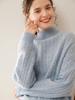 Suéter de Cachemira de Montaña Colorido para Mujer Cuello Alto Tejido Trenzado Suéter Retro Otoño e Invierno Holgado Adelgazante Camisa Base de Cachemira