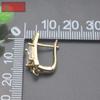 Accesorios para Pendientes Europeos y Americanos Chapado en Cobre Oro de 18 Quilates y Plata Circonita Micro-pavimentada Forma de U Geométrica Rectangular Hebilla de Oreja Gancho de Oreja