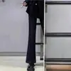 Pantalones Rectos Azul Oscuro Micro La Jeans para Mujer Primavera y Otoño Nuevos Talla Grande Figura de Pera Rechoncha Cintura Alta Elásticos Adelgazantes