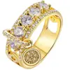 Huajie Venta Caliente Transfronteriza Moda Europea y Americana Anillos Creativos para Mujer Anillos Chapados en Diamante Fabricantes de Anillos Mayoreo