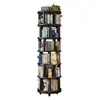 Estantería Giratoria de Madera Maciza Librería de 360 Grados Estante de Almacenamiento Integrado Montado en la Pared Extraíble Estantería de Piso para Esquina Armario de Almacenamiento para Niños