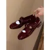 Zapatos Mary Jane de Tacón Grueso y Punta Redonda para Verano Otoño 2026 Zapatos de Cuero Versátiles Piel Suave Suela Suave Correa Única con Hebilla Zapatos Individuales