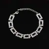Fabricante de Joias Pequenas Yiwu Atacado Exclusiva Pulseira de Strass Quadrado para Noiva Estilo Coreano Joia B091