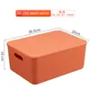Caja de almacenamiento de plástico color Morandi caja de almacenamiento para armario ropa interior pantimedias caja de almacenamiento para snacks juguetes con tapa caja de almacenamiento