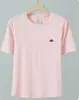 Nova Camiseta de Algodão para Mulheres, Gola Redonda, Costas com Recorte, Manga Curta, Top Casual de Verão Emagrecedor, Camiseta Curta para Mulheres