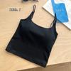 Camisola Sencilla de Color Sólido de una Pieza con Hermoso Diseño en la Espalda para Mujer, con Copas Fijas, Adecuada para Usar tanto por Dentro como por Fuera, Cómodo Tubo