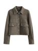 Dropshipping Transfronterizo Europeo y Americano Camisa Casual de Lana Suave para Mujer Abrigo de Lana Top Moda Otoñal para Mujer de Comercio Exterior Europeo y Americano