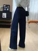 Pernas longas elegantes! Calças largas de cintura alta modeladoras para mulheres, calças de outono, jeans de perna reta, calças largas compridas