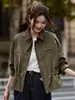 Chaqueta de solapa con bloques de color para mujer, nuevo estilo primavera/otoño 2026, chaqueta popular de este año de alta gama con cordón para estilizar