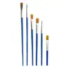 Venta al por mayor transfronteriza Pinceles de acuarela de nailon Juego de pinceles para pintura al óleo Mango rojo Mango azul Mango negro Pinceles planos para pintura acrílica