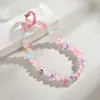 Nuevo pulsera de cuentas de cristal hecha a mano DIY joyería color caramelo cuentas de cristal accesorios flor cadena para teléfono móvil adornos para bolso